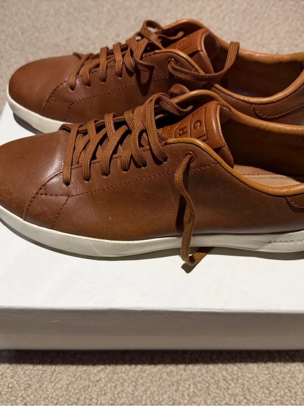 Men's Brown Leather Low-Top Sneakers